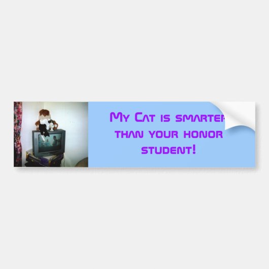 Smarter Cat Bumpersticker (Voorkant)