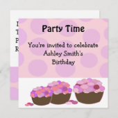 Smartie Cupcake Birthday Uitnodiging (Voorkant / Achterkant)