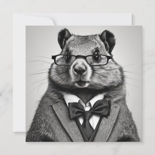 SmartPants GroundHog uitnodiging (Voorkant)