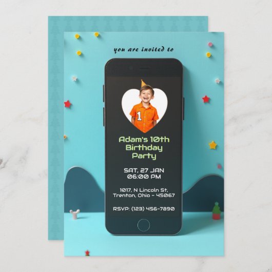 Smartphone à thème technologique Carte d'anniversa (Devant / Derrière)