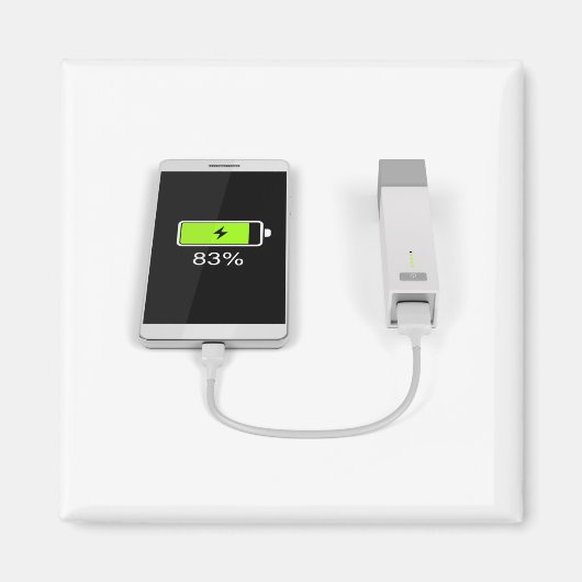 Smartphone opladen met powerbank magneet (Voorkant)