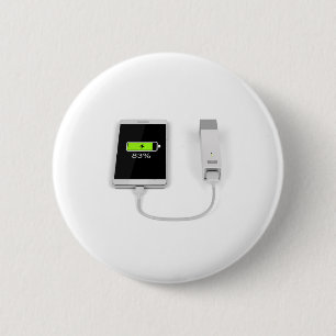 Smartphone-oplading met energiebank ronde button 5,7 cm