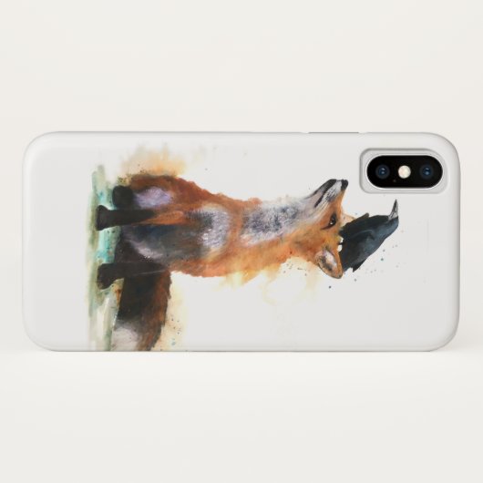 Smartphone, vossen en kraai. Case-Mate iPhone case (Achterkant (horizontaal))