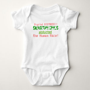 Smartphones Digital Disress Funny Baby Romper