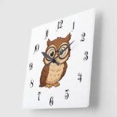 Smarty owl vierkante klok (Hoek)