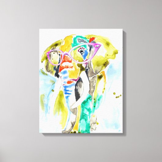 Smarty-Pants Elephant Canvas Afdruk (Voorkant)
