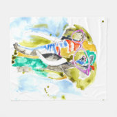Smarty-Pants Elephant Fleece Deken (Voorkant (Horizontaal))