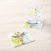 Smarty-Pants Giraffe Vierkante Kartonnen Onderzetter (Insitu)