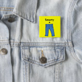 Smarty pants-knop vierkante button 5,1 cm (In situ)
