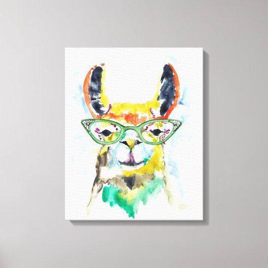 Smarty-Pants Llama Canvas Afdruk (Voorkant)