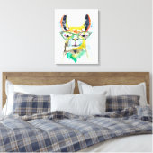 Smarty-Pants Llama Canvas Afdruk (Insitu (Slaapkamer))