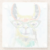 Smarty-Pants Llama Glazen Onderzetter (Achterkant)