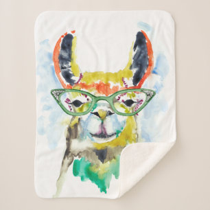 Smarty-Pants Llama Sherpa Deken