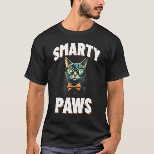 Smarty Paws Kat Dragen Bril T-shirt (Voorkant)