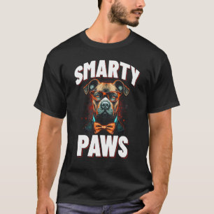 Smarty Paws Pitbull Hond Dragen Bril en een Bo T-shirt