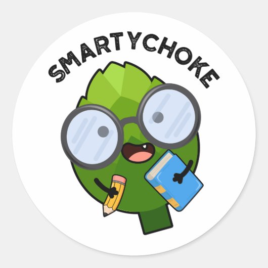 Smartychoke Funny Artichoke Pun Ronde Sticker (Voorkant)