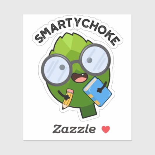 Smartychoke Funny Artichoke Pun Sticker (Vel)