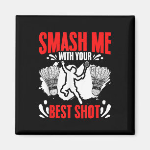 Smas Me Racket Shuttle Sport Hobby Badminton Spele Magneet