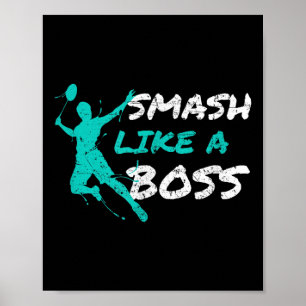 Smash als een baas Badminton Speedminton Crossmint Poster