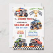 Smash & Crash Het is Monster Truck Feestje Jongens Kaart (Voorkant)
