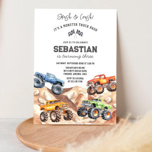 Smash & Crash Het is Monster Truck Feestje Jongens Kaart