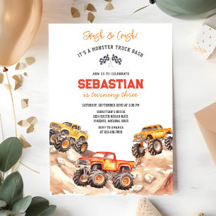 Smash & Crash Het is Monster Truck Feestje Jongens Kaart