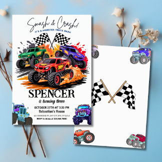 Smash & Crash Monster Truck Bash 3e verjaardag Kaart