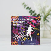 🎾 Smash d'anniversaire Tennis carte plate (Debout devant)