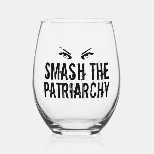 Smash de Patriarchy Cool Feminist Wijnglas Zonder Voet