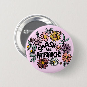 SMASH de PATRIARCHY Floral Schattige Daisy Hand-Dr Ronde Button 5,7 Cm