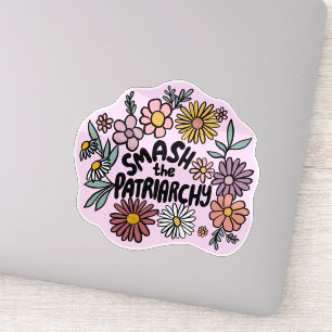 SMASH de PATRIARCHY Floral Schattige Daisy Hand-Dr Sticker
