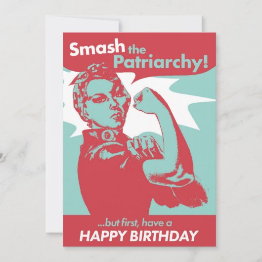 Smash de Patriarchy Rosie Riveter Verjaardag Kaart (Voorkant)