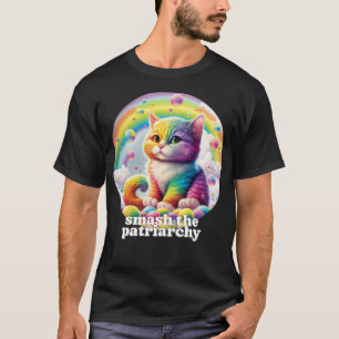 Smash de Patriarchy Schattige kitten ontwerp T-shirt
