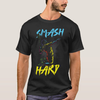 Smash Hard Badminton Enthousiast Spirit T-shirt