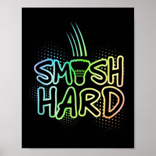 Smash Hard Badminton Player Badminton Spor Poster