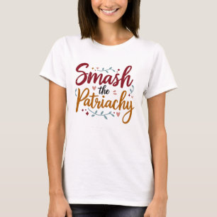 Smash het patriarchaat kleurrijk feministisch T-sh T-shirt
