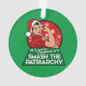 Smash het patriarchaat voor Kerstmis Ornament (achterkant)