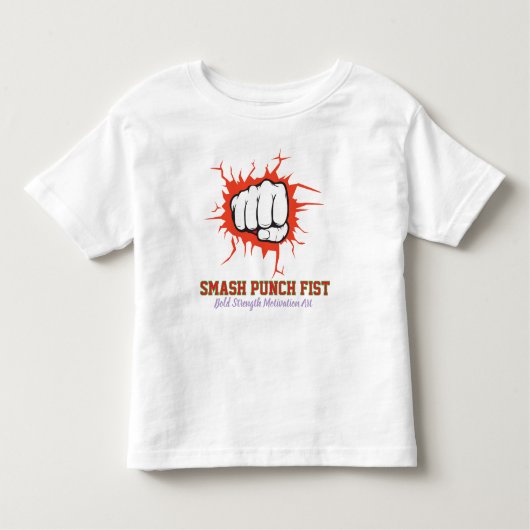 Smash Punch Fist – Bold Strength Motivation Art Kinder Shirts (Voorkant)