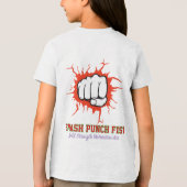 Smash Punch Fist – Bold Strength Motivation Art Tri-Blend Shirt (Achterkant)