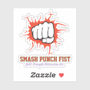 Smash Punch Vuist – Krachtige Motivatie Kunst Sticker