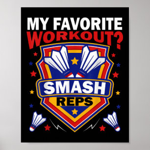 Smash Reps Badminton Speldag Rackets Shuttles Qu Poster