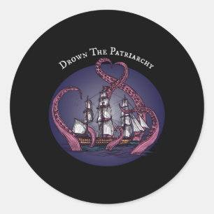 smash the patriarchy feminist octopus feminisme ronde sticker