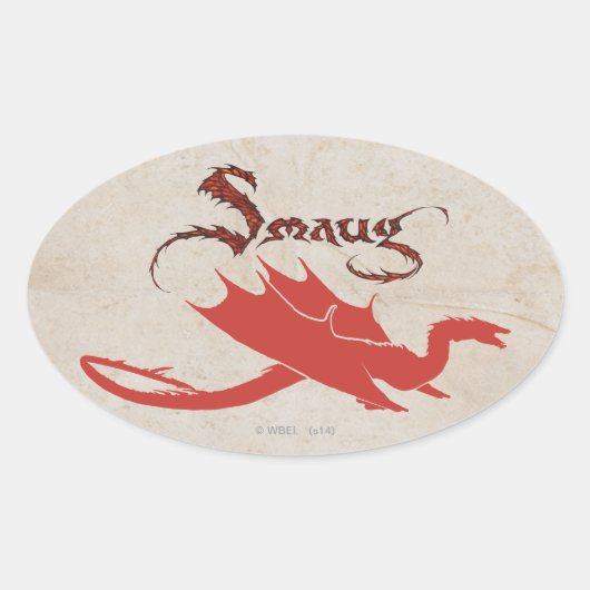 SMAUG™ Silhouette & Name Ovale Sticker (Voorkant)