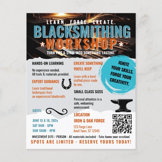 Smederij workshop Flyer klein  (Voorkant)