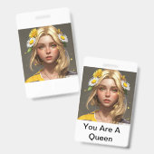 Smeek om koningin badge (Voor- en achterkant)