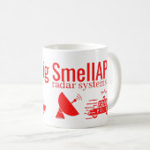 SMELLAPIG RADAR SYSTEMEN grappig sarcastisch Koffiemok (Voorkant rechts)