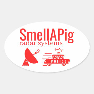 SMELLAPIG RADAR SYSTEMEN grappig sarcastisch Ovale Sticker