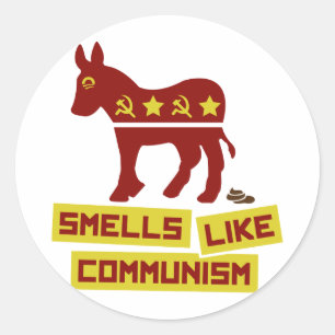 Smells als het communisme ronde sticker
