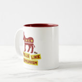 Smells als het communisme tweekleurige koffiemok (Voorkant links)