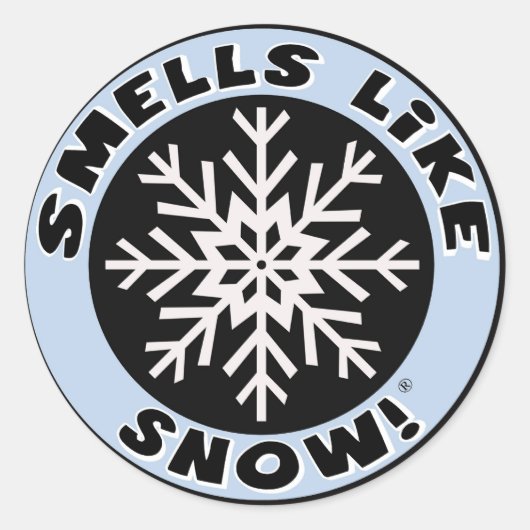 Smells als sneeuw! ronde sticker (Voorkant)